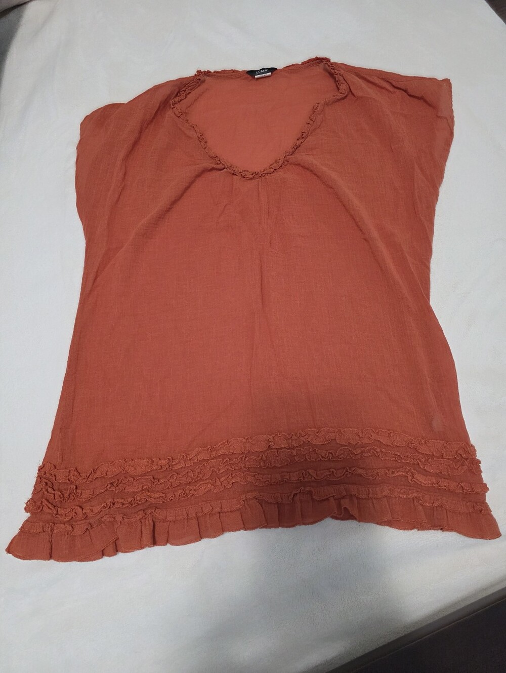 J. Crew Orange Gauze Cotton Lightweight Women's Swim Coverup Tunic Style # 15544